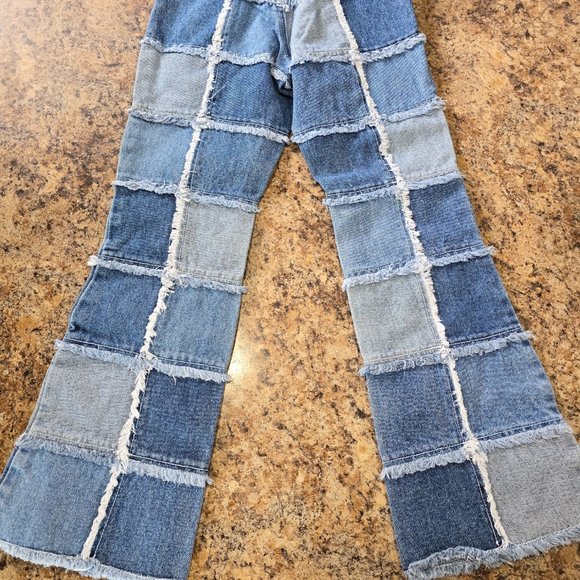 Zana Di Vintage Y2K Jeans Demin Patch Quilt Jeans Girls Size 1 90's era - Picture 9 of 9